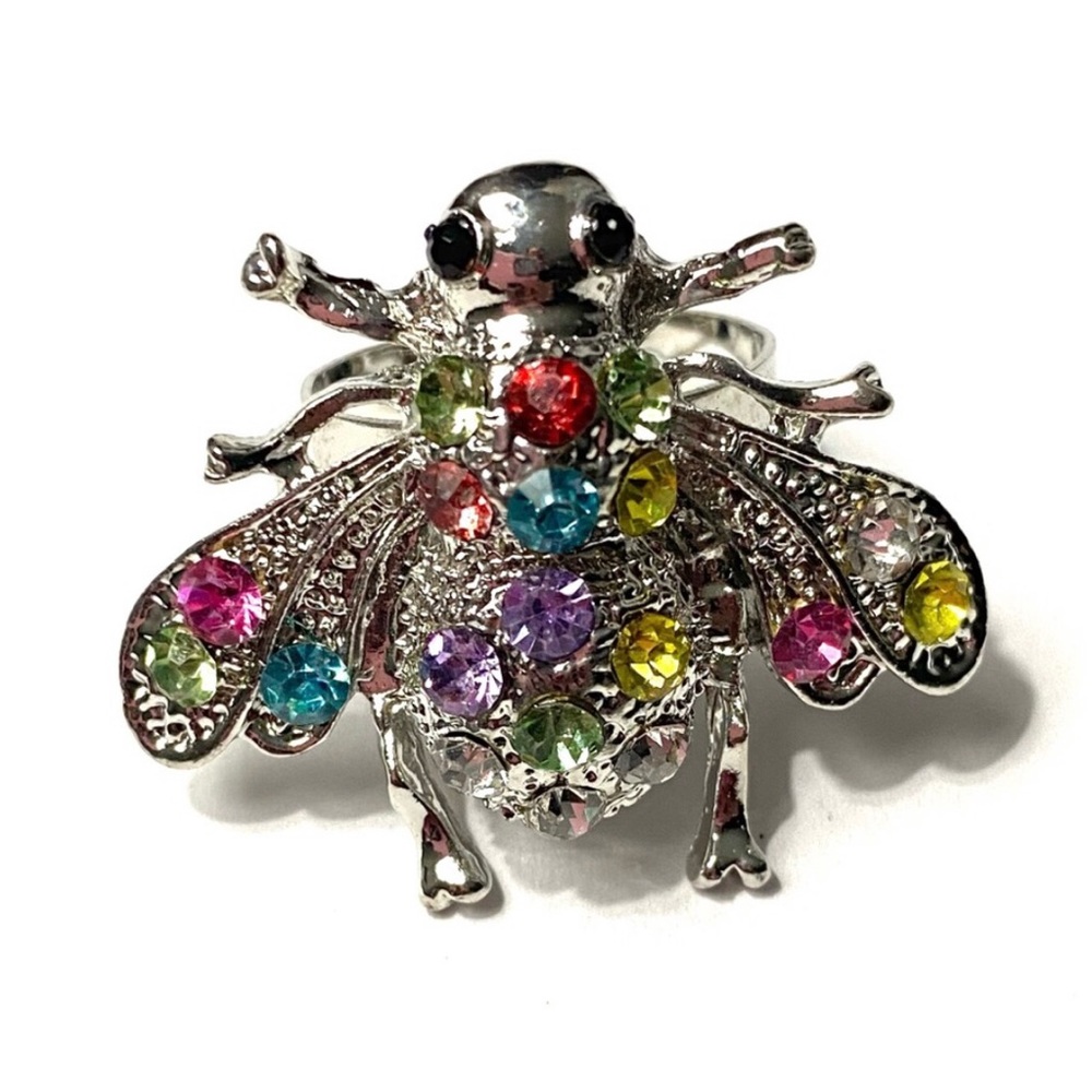 🐝 RHINESTONE BUMBLEBEE RING 🐝 - Picture 1 of 2